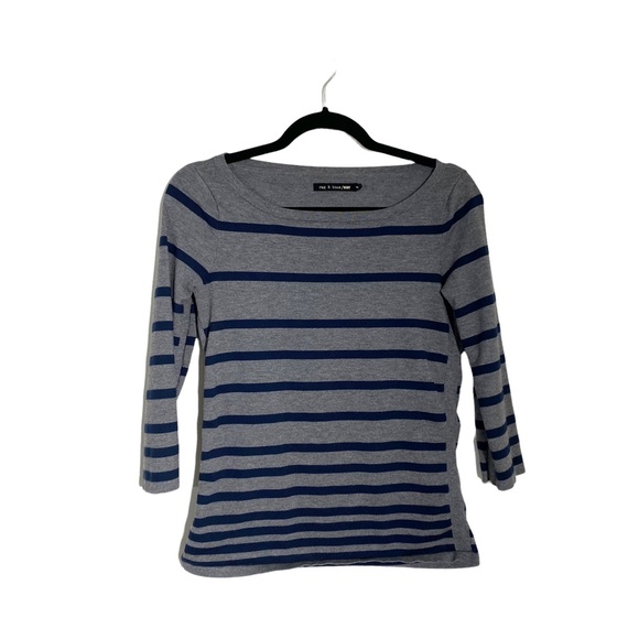 Rag Bone Gray Blue Stripe Knit Pullover 